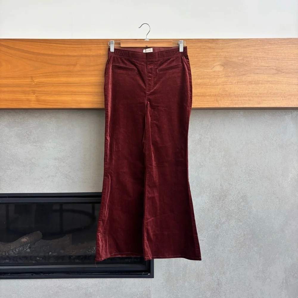 NWOT Anthropologie Pilcro Velvet Pull-On Retro Flare Jeans, Size 27